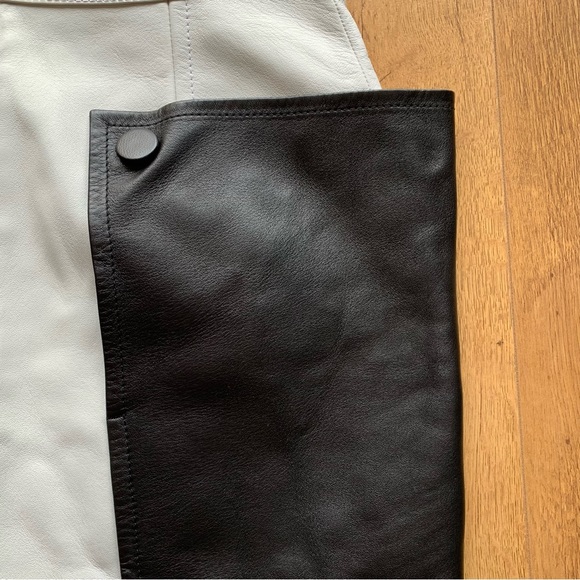 Burberry lambs leather mini skirt size uk 4 black white colourblock - Picture 11 of 16
